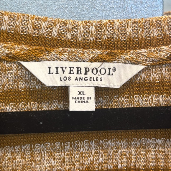 Liverpool Tan and Brown Knit Blouse Sweater Top - Picture 3 of 7
